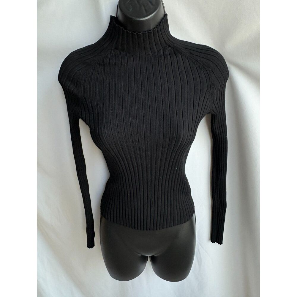 Zara Ribbed Turtleneck Sweater Black Size S Basics Essential Minimalist Staple